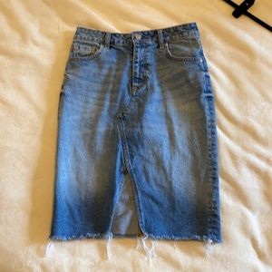 High waist a like denim skirt knee length h&m size 6 runs small